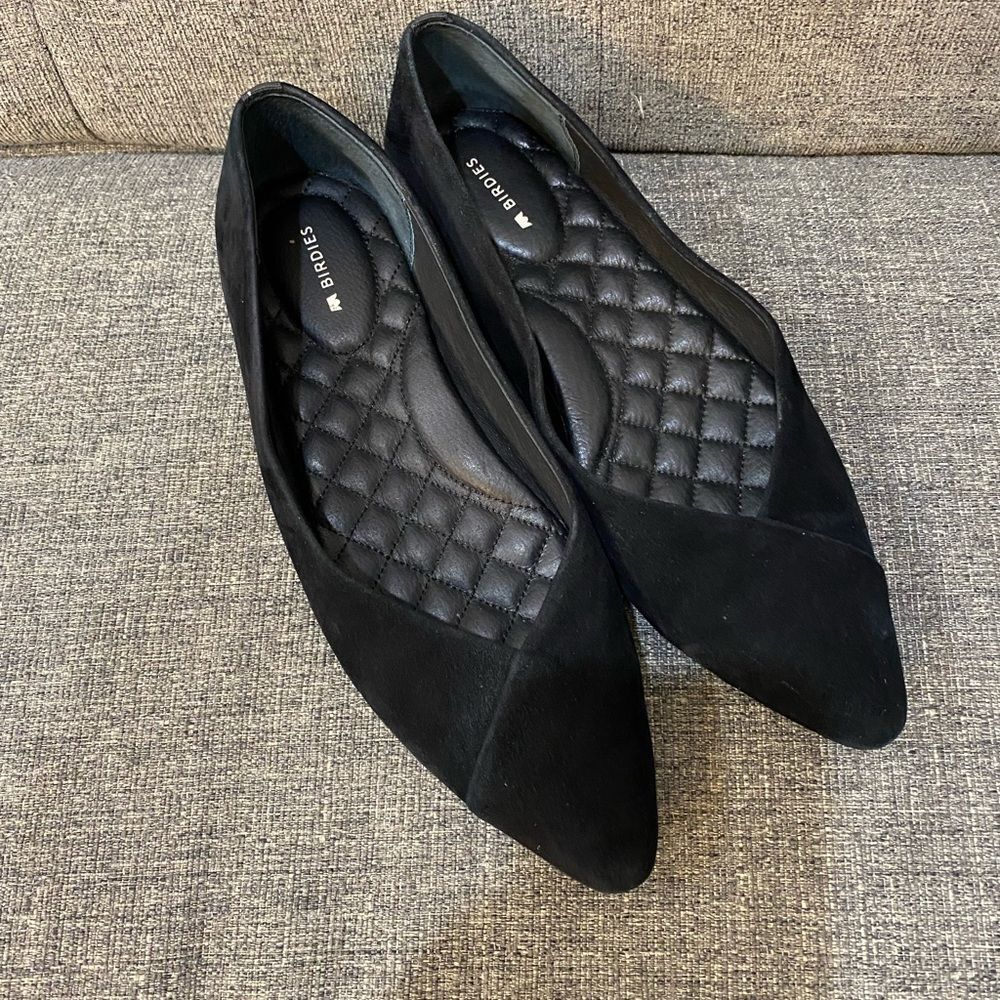 Birdies Goldfinch Pointed Toe Black Flat Loafers Women Size 7.5